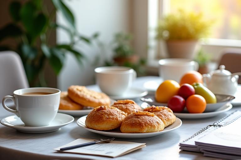 Petit-déjeuner d'affaires professionnel